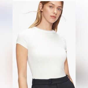 Ted Baker Jacii Frill neck fitted T-shirt Size 5